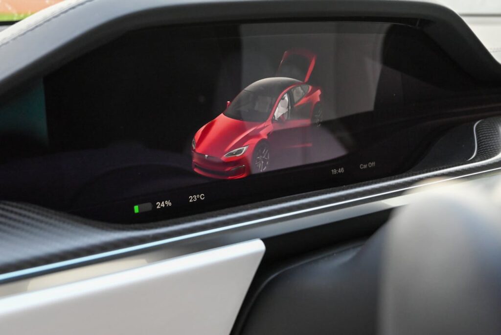 Instrumentpanelet i en Tesla